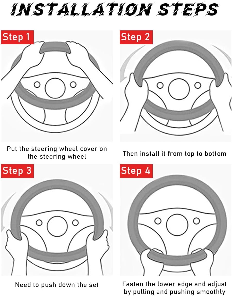 Car Steering Wheel Cover, 15 Inch Leather Breathable Auto Steering Wheel Protector, Comfortable Non-Slip Vehicle Steering Wheel Covers, Universal Interior Car Accessories (Black+Pink)