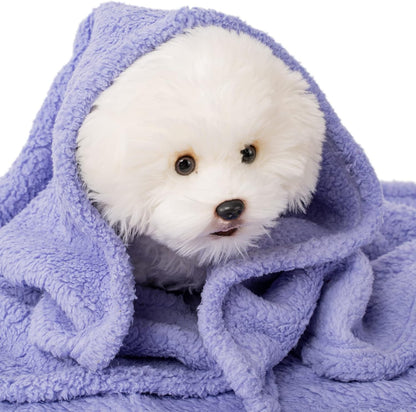 3 Blankets, Dog Cat Pet Blanket, Soft Warm Fleece, for Puppy, Small Dogs or Kitten, Cats, Plush Fuzzy Blanket for Bed, Sofa, Travel (32" x 24", 3/Pack, Lavender+Pink+Dark Pink)