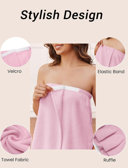 Towel Wrap for Women With Velcro Ruffle Wrap Robes