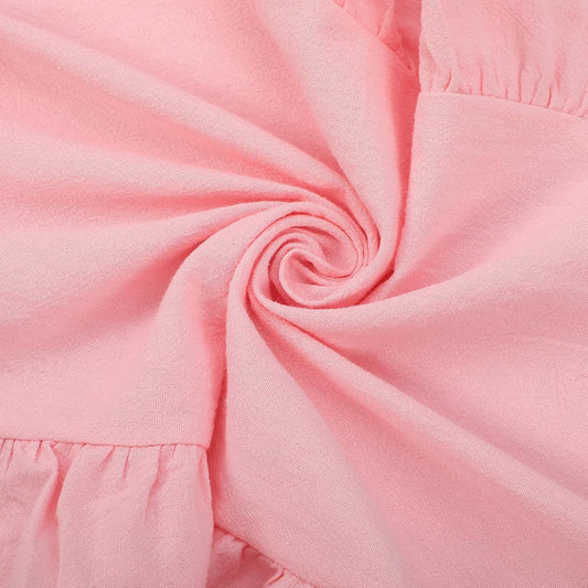 Oudain Pink Ruffled Table Runner 118 Inches Long Scalloped Table Runner Rustic Cotton Tabletop Farmhouse Wedding Decor for Summer Baby Shower Bridal Shower Birthday Party Holiday