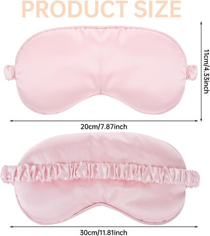 2 Pcs Sleep Mask, Pink Soft Silky Eye Cover