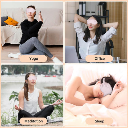 2 Pcs Sleep Mask, Pink Soft Silky Eye Cover