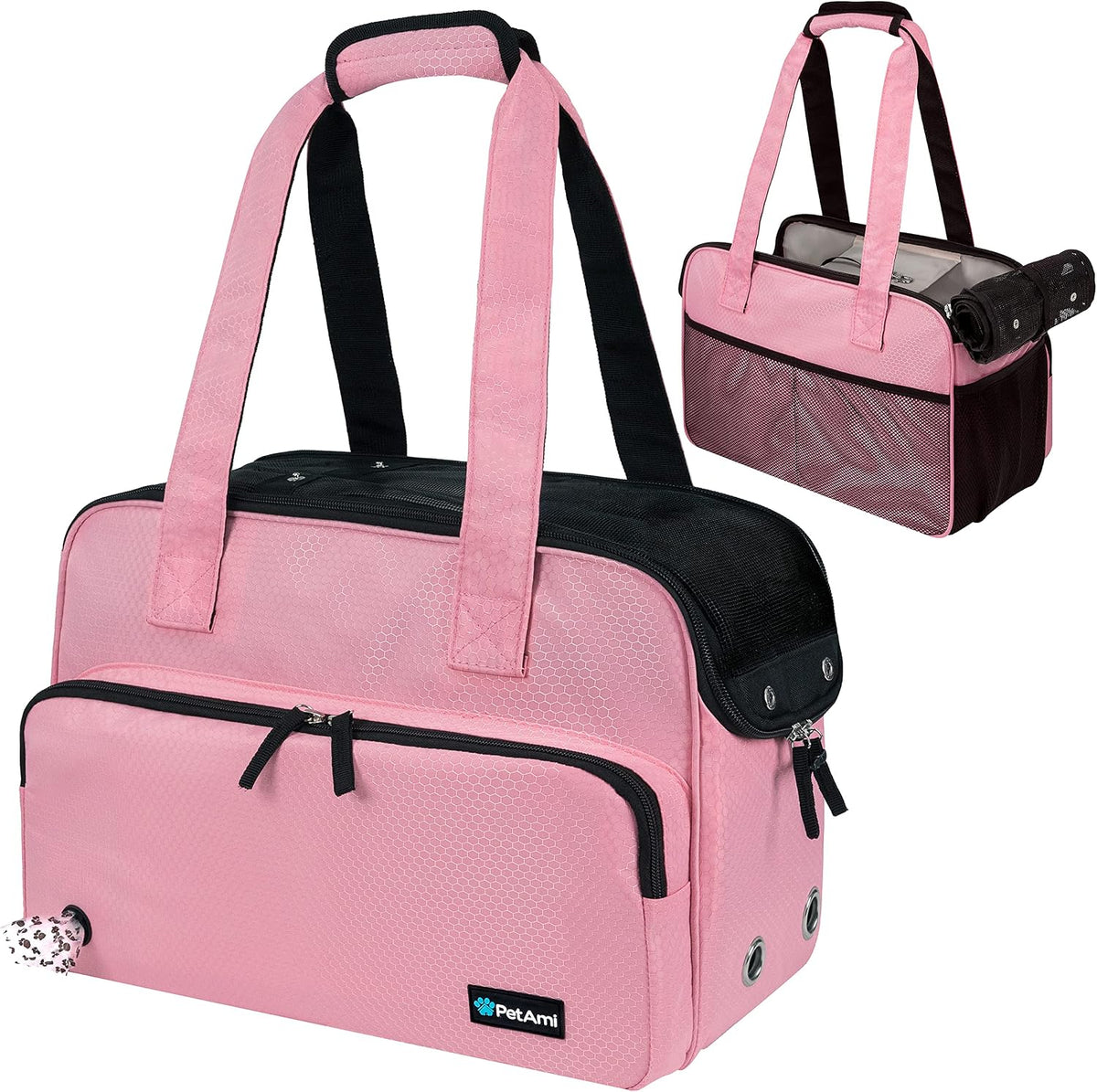 Small Dog Purse Carrier, Airline Approved Soft Sided Tote, Pink