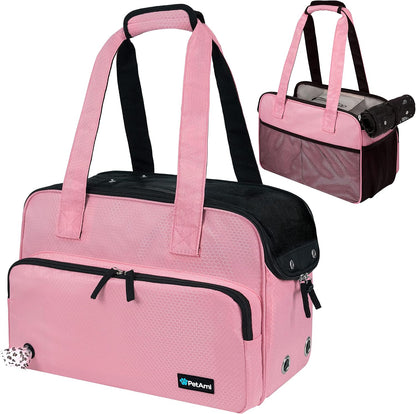 Small Dog Purse Carrier, Airline Approved Soft Sided Tote, Pink