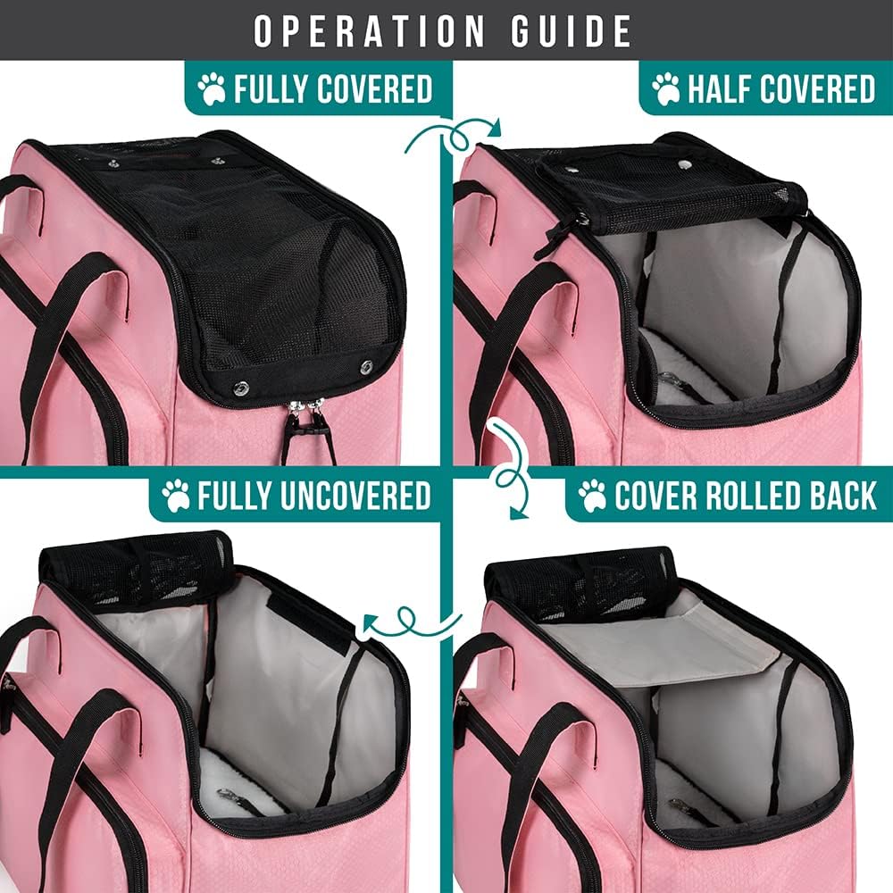 Small Dog Purse Carrier, Airline Approved Soft Sided Tote, Pink