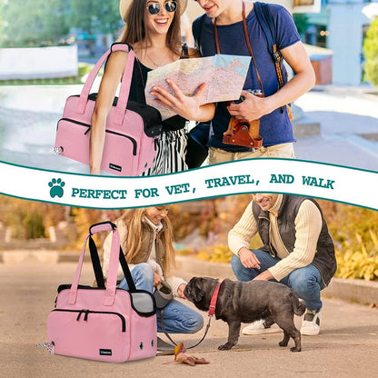 Small Dog Purse Carrier, Airline Approved Soft Sided Tote, Pink