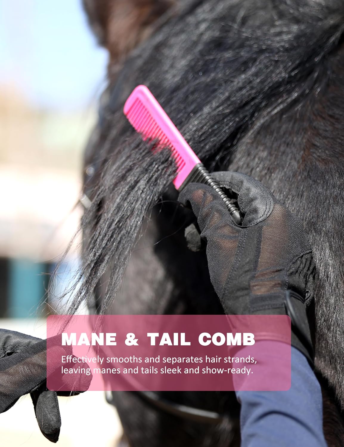 Horse Grooming Kit, Complete Horse Brush Set, Equine Grooming Tools for Shedding & Daily Care Pink