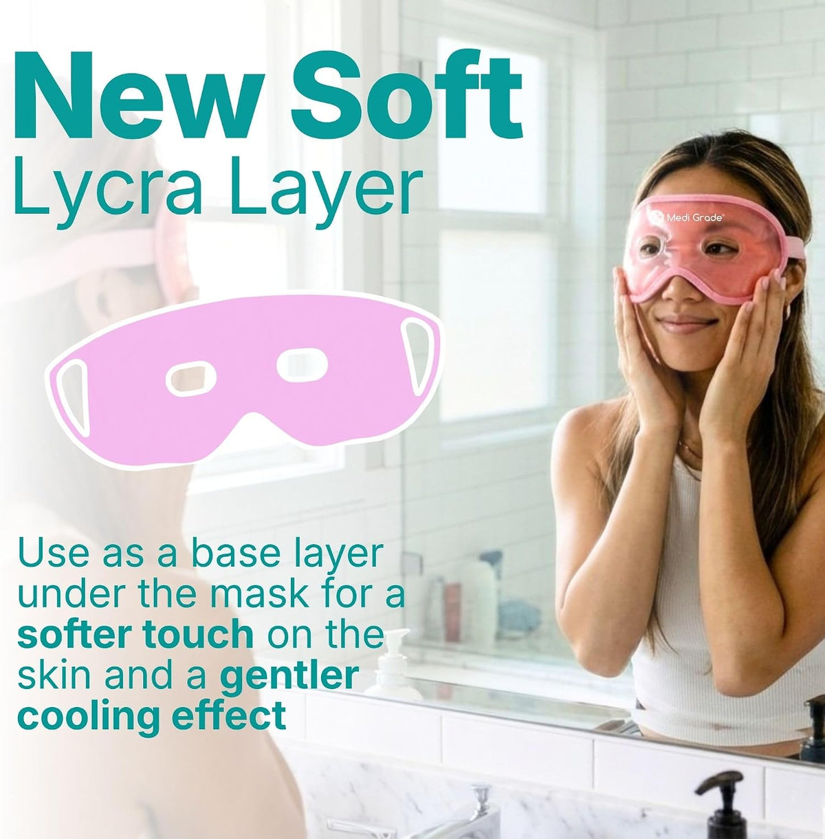 Cooling Eye Mask for Dark Circles, 2 Gel Eye Pads, Pink Set