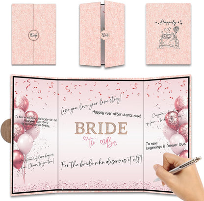 Pink Balloon Bridal Shower Decorations - Bride-to-Be Alternative Signature Guest Book for Women - 18 ''x12'' Signature Book Gifts - Bachelorette Party Wedding Reception Decor & Supplies - A06