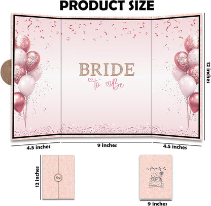 Pink Balloon Bridal Shower Decorations - Bride-to-Be Alternative Signature Guest Book for Women - 18 ''x12'' Signature Book Gifts - Bachelorette Party Wedding Reception Decor & Supplies - A06