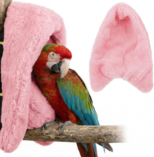 Bird Bed for Cage Cozy Bird Blanket Bird Corner Fleece Bird Bed Warmer Hanging Hammock Toy Cage Hanging Hammock Toy for Greys Parakeet Cockatiel Conure(Pink/M)