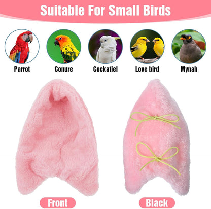 Bird Bed for Cage Cozy Bird Blanket Bird Corner Fleece Bird Bed Warmer Hanging Hammock Toy Cage Hanging Hammock Toy for Greys Parakeet Cockatiel Conure(Pink/M)