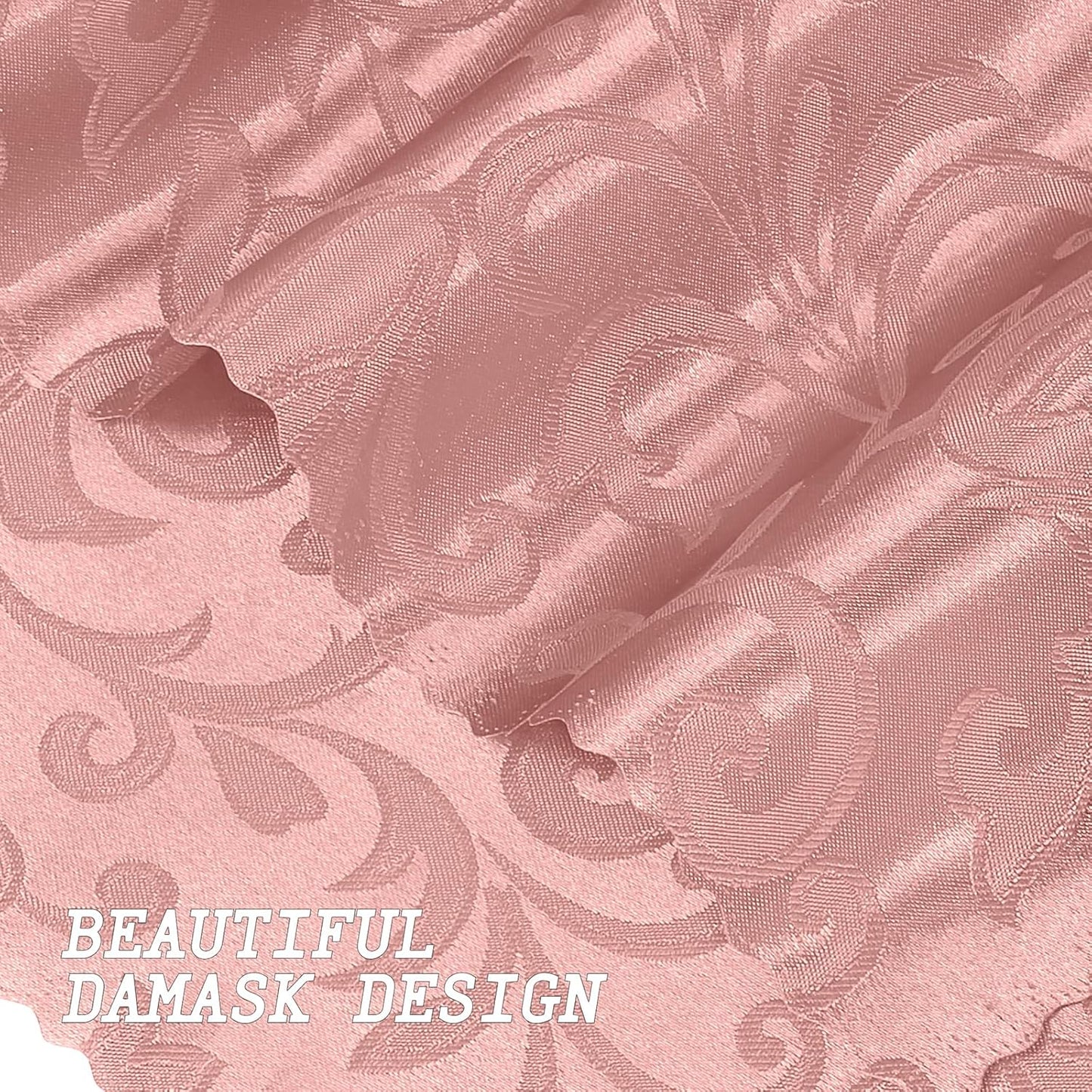 12 Pack Rose Gold Satin Napkins 17 x 17 Inch Damask Napkins, Silky Soft Jacquard Table Cloth Napkin Set of 12, Square Table Napkins Fabric Dinner Napkins for Wedding Banquet Party Decoration