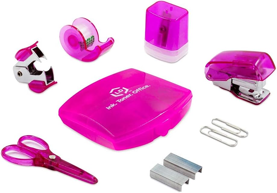 Pink Mini Office Supply Kit: All Your Mobile Office Tools