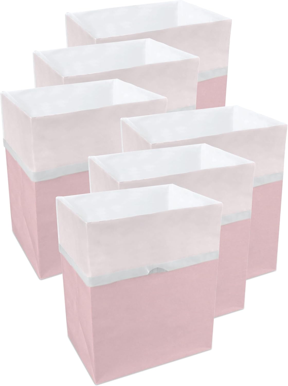 13 Gallon Disposable Pop-Up Trash Cans, 6-Pack (Pink)