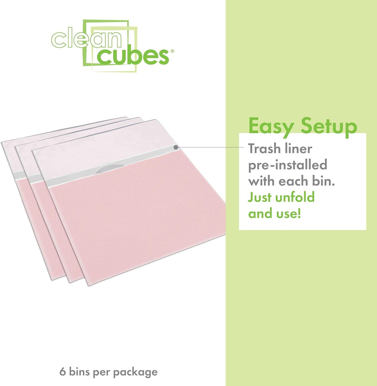 13 Gallon Disposable Pop-Up Trash Cans, 6-Pack (Pink)