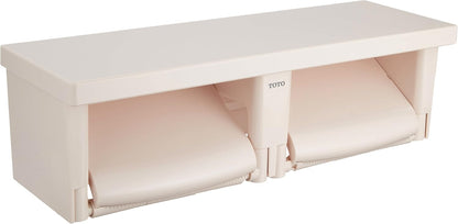 YH651#SR2 Double Paper Roll, Flat Shelf (Resin), Pastel Pink, Compatible with Coreless Paper