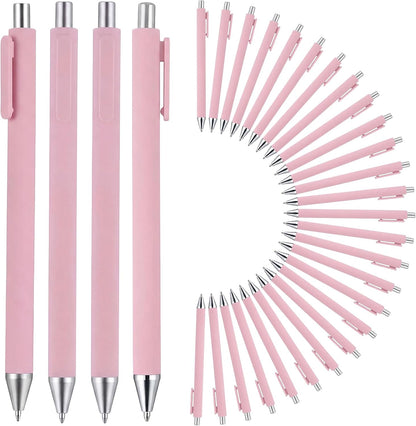 50 Pcs Pink Silver Ballpoint Pens Bulk 0.5mm