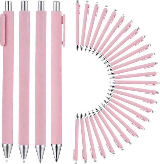 50 Pcs Pink Silver Ballpoint Pens Bulk 0.5mm