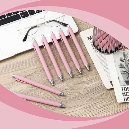 50 Pcs Pink Silver Ballpoint Pens Bulk 0.5mm