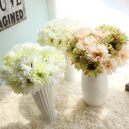 Artificial Gerbera Flower Artificial Daisy Flowers Bride Bridesmaid Holding Flowers 7 Stems Silk Daisies Flower Wedding Bouquet Living Room Office Party Garden DIY Decoration Pink