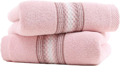 Pink Hand Towels 100% Cotton Soft Absorbent Summer Decorative Textured Striped Decorative Hand Towel for Bathroom 13 x 29 Inch, 2 Pieces