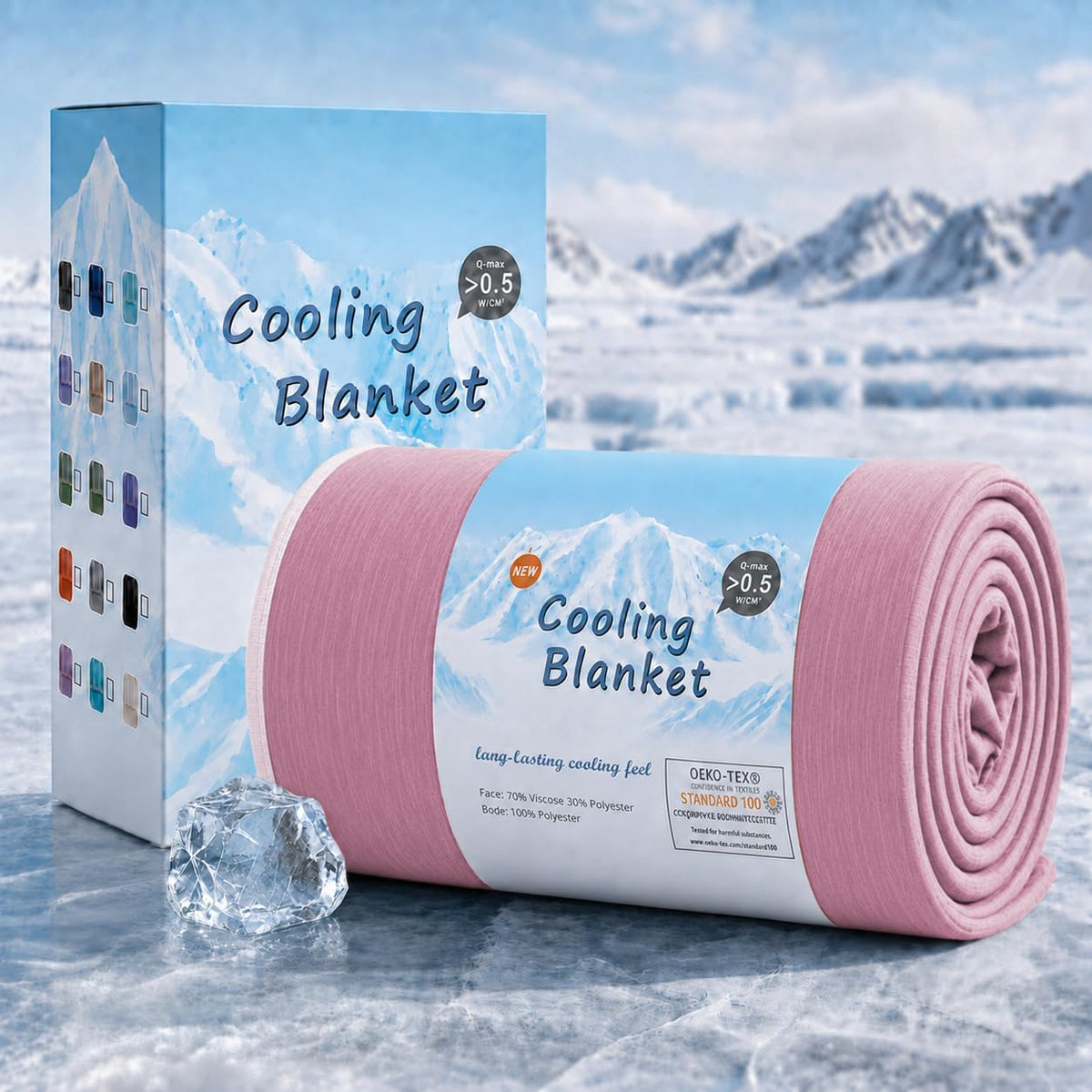 Topcee Cooling Blanket for Night Sweats Absorbs Heat to Keep Adults, Children Cool on Warm Nights, Q-Max 0.5 Cooling Blankets for Hot Sleepers, Ultra-Cool Lightweight Sofa Throw Blanket (50"x70")