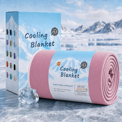 Topcee Cooling Blanket for Night Sweats Absorbs Heat to Keep Adults, Children Cool on Warm Nights, Q-Max 0.5 Cooling Blankets for Hot Sleepers, Ultra-Cool Lightweight Sofa Throw Blanket (50"x70")