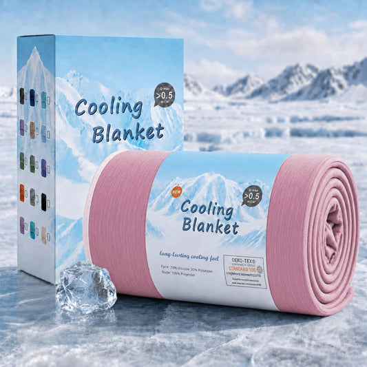 Topcee Cooling Blanket for Night Sweats Absorbs Heat to Keep Adults, Children Cool on Warm Nights, Q-Max 0.5 Cooling Blankets for Hot Sleepers, Ultra-Cool Lightweight Sofa Throw Blanket (50"x70")