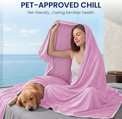 Topcee Cooling Blanket for Night Sweats Absorbs Heat to Keep Adults, Children Cool on Warm Nights, Q-Max 0.5 Cooling Blankets for Hot Sleepers, Ultra-Cool Lightweight Sofa Throw Blanket (50"x70")
