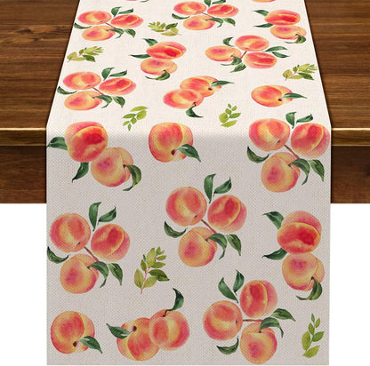 Peach Table Runner Sweet Peach Party Decoration Summer Fruit Rustic Home Kitchen Dining Room Decor 72 Inches Long