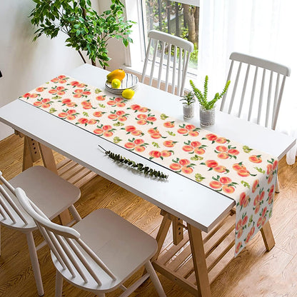 Peach Table Runner Sweet Peach Party Decoration Summer Fruit Rustic Home Kitchen Dining Room Decor 72 Inches Long