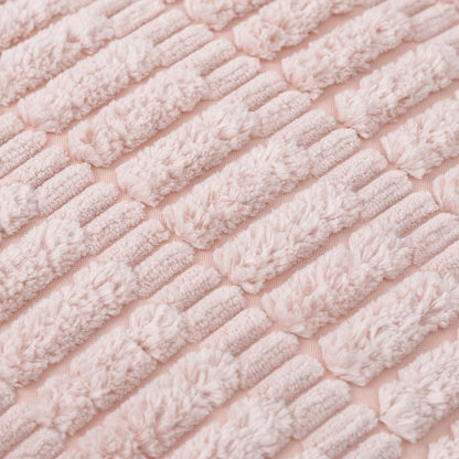 Pack of 2 Boho Striped Corduroy Throw Pillow Covers 20x20 Inch Light Pink Soft Decorative Cushion Cover for Sofa Bedroom Pillow Shell