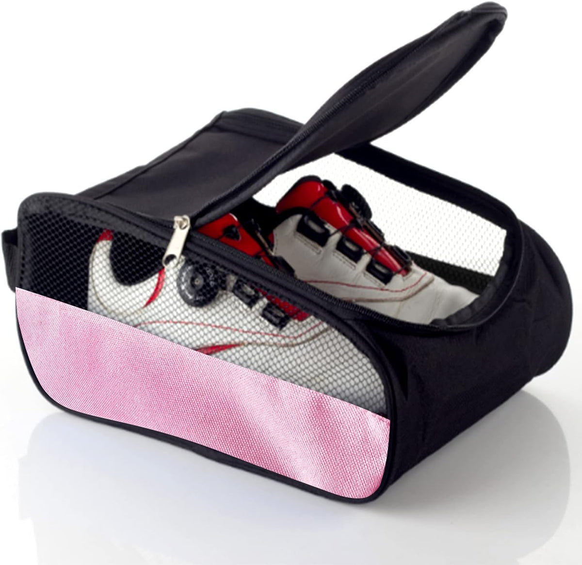 Golf Shoe Bag Men/Women Outdoor Zippered Carrier Bags Light Pink