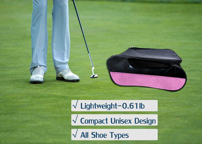 Golf Shoe Bag Men/Women Outdoor Zippered Carrier Bags Light Pink