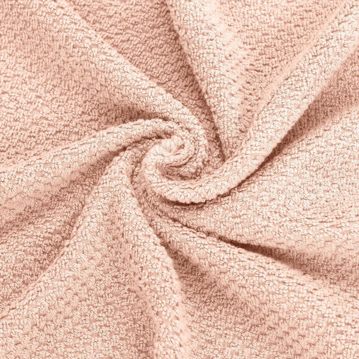 Feather & Stitch 100% Cotton 625 GSM Bath Towel Set of 6, Ultra Soft Highly Absorbent 2 Bath Towels, 2 Hand Towels & 2 Washcloth - Luxury Quick Dry Shower Towels (Pale Peach)