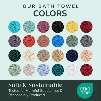 Feather & Stitch 100% Cotton 625 GSM Bath Towel Set of 6, Ultra Soft Highly Absorbent 2 Bath Towels, 2 Hand Towels & 2 Washcloth - Luxury Quick Dry Shower Towels (Pale Peach)