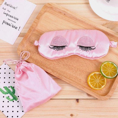 Pink Eye Mask for Sleeping, Satin Blindfold Silk Sleep Mask Smooth Soft Breathable Travel Eye Cover Eyeshade with Elastic Strap for Women and Girls, Sleep Masks