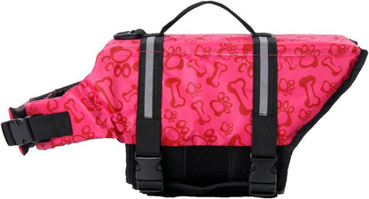 Dog Life Jacket Flotation Vest Saver Swimsuit Preserver Pet Adjustable Safety Coat for Water Safety at The Pool, Beach, Boating, Swimming (XS, Pink)