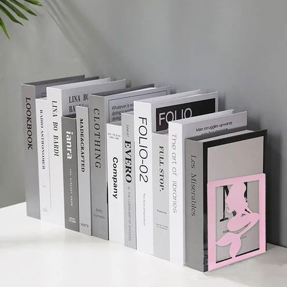 Pink Mermaid Bookends for Girls,Cute Mermaid Princess Bookends Metal Book Ends Shelves Organizer Metal Book Stands Journal Book Holder Reading Room Decorative Bookends for Office Home School