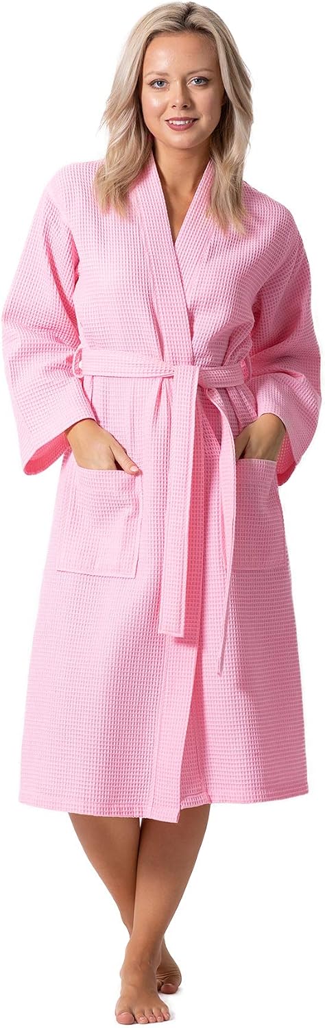 Waffle Knit Lightweight Kimono Spa & Bath Robes for Women - Quick Dry - Soft