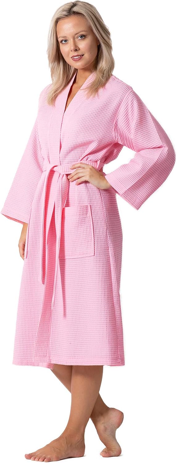 Waffle Knit Lightweight Kimono Spa & Bath Robes for Women - Quick Dry - Soft