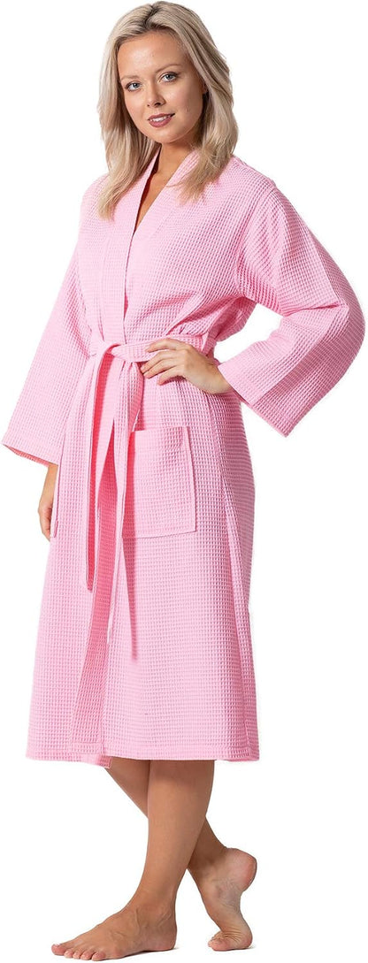 Waffle Knit Lightweight Kimono Spa & Bath Robes for Women - Quick Dry - Soft