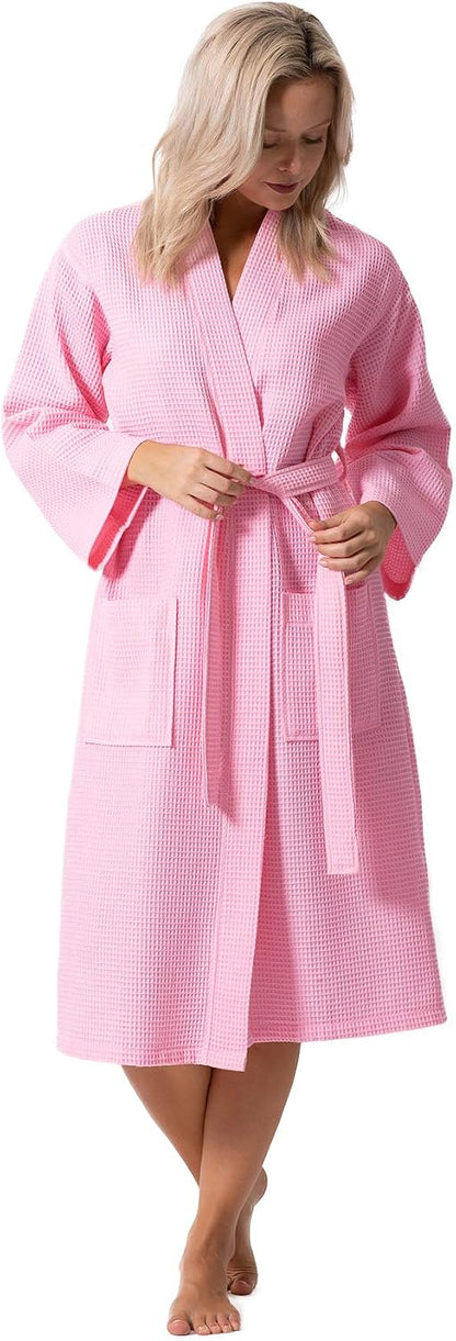 Waffle Knit Lightweight Kimono Spa & Bath Robes for Women - Quick Dry - Soft