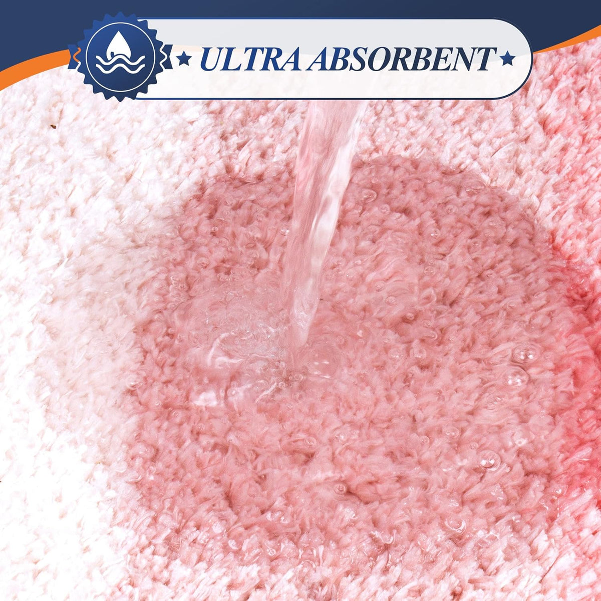 Bathroom Contour Rug (20 x 24, Ombre Pink) Bath Mat Non Slip Water Absorbent Soft Microfiber Shaggy Bathroom Rug Machine Washable Bath Mat U Shape Toilet Rug