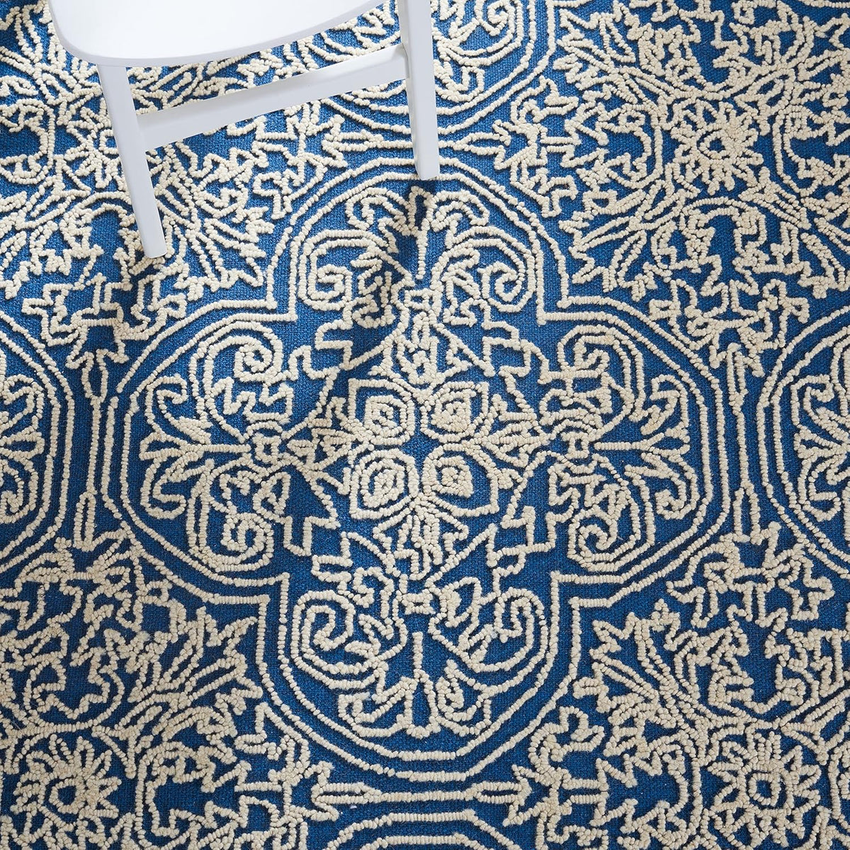 Trace Collection Area Rug - 5' x 8', Blue & Ivory, Handmade Wool, Ideal for High Traffic Areas in Living Room, Bedroom (TRC101B)