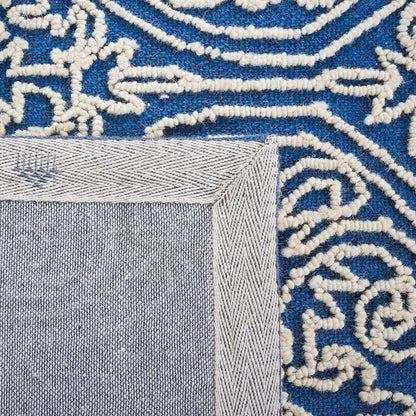 Trace Collection Area Rug - 5' x 8', Blue & Ivory, Handmade Wool, Ideal for High Traffic Areas in Living Room, Bedroom (TRC101B)