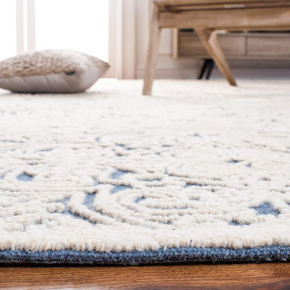 Trace Collection Area Rug - 5' x 8', Blue & Ivory, Handmade Wool, Ideal for High Traffic Areas in Living Room, Bedroom (TRC101B)