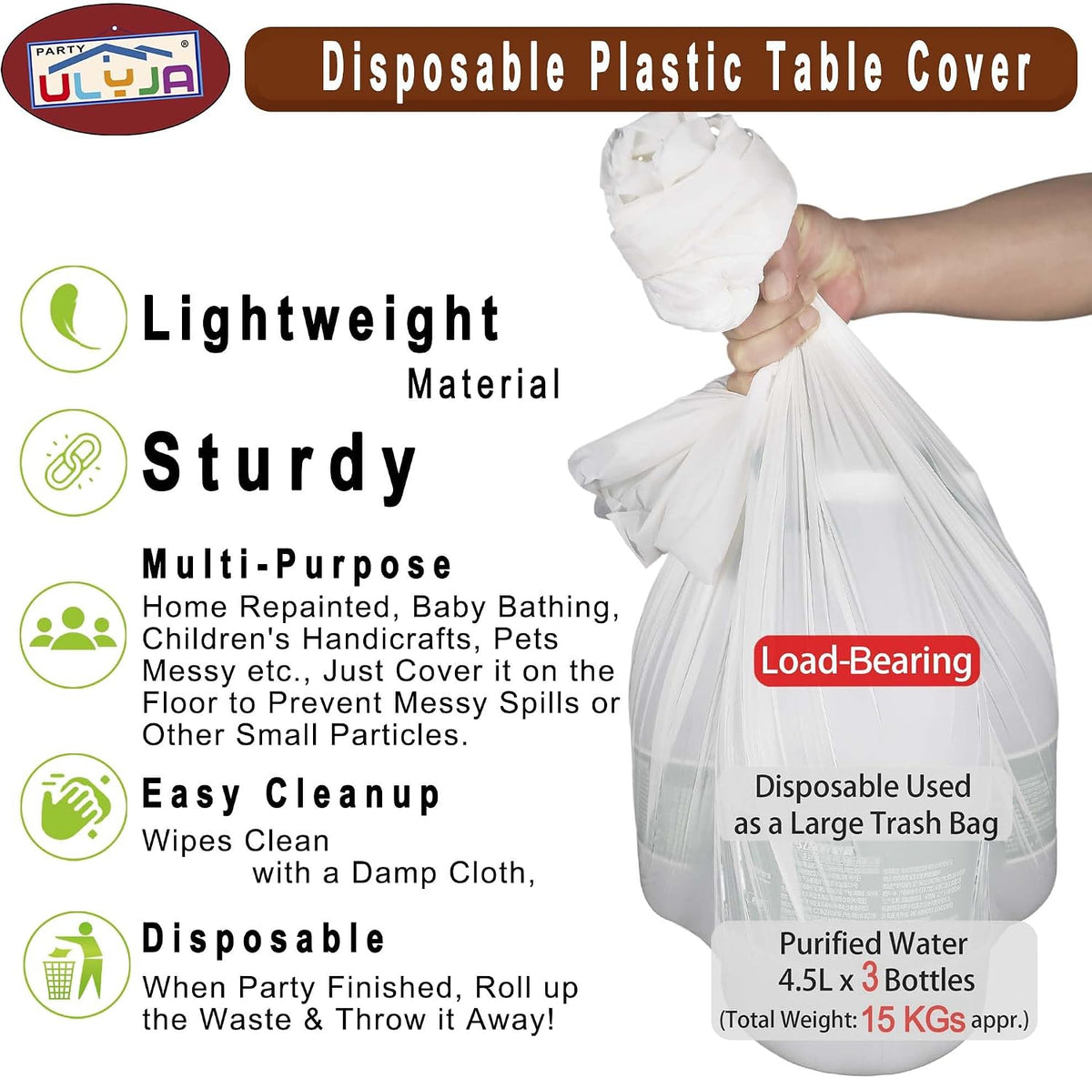 Peach Tablecloths Plastic 3 Pack Premium 84 Inches Disposable Table Covers Decorative Table Cloths for Round Dinning Kitchen Tables