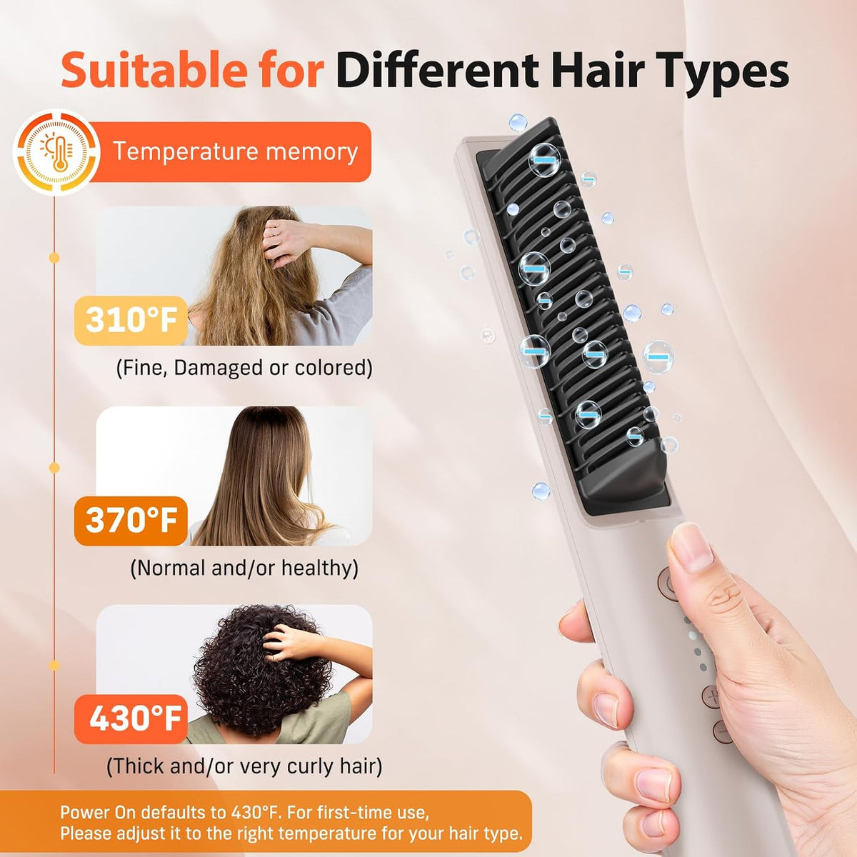 Hair Straightener Brush, 100-240V Dual Voltage Straightener Brush